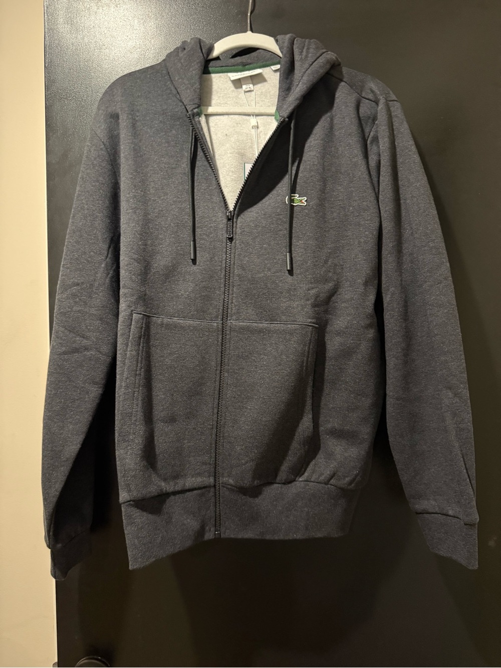 Lacoste Men's Charcoal Gray Full-Zip Hoodie